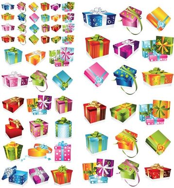 a variety of exquisite gift box vector