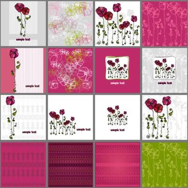 a variety of exquisite patterns of flowers illustrator 01 vector