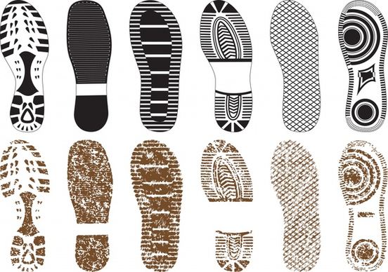 shoe mark icons flat grungy design