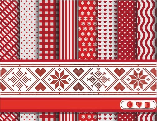a variety of fabric patterns 01 vector