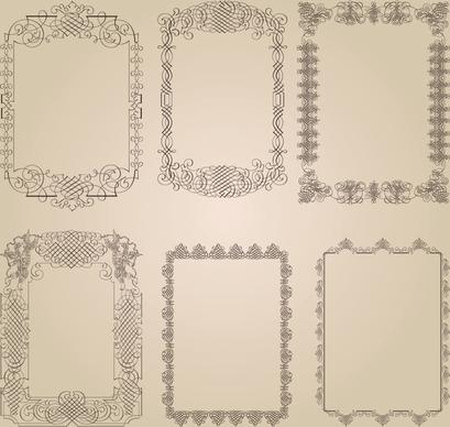 certificate frame templates elegant retro seamless symmetric decor