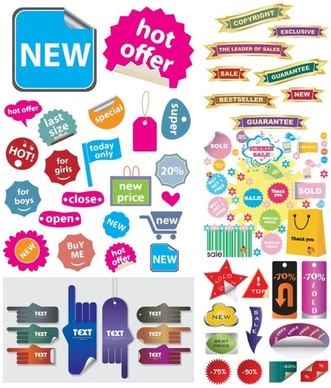 a variety of shopping sites decorative graphics vector