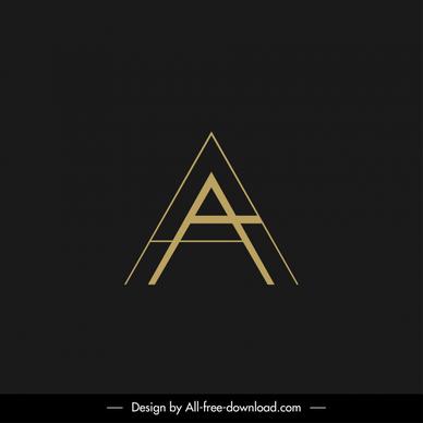 aa logo template flat dark symmetric geometrical sketch