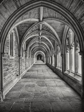 abbey arc arch architecture art black and white