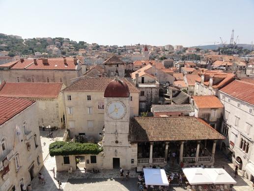 above the roofs of trogir croatia city