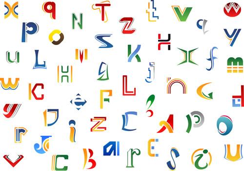 abstract alphabet design vector