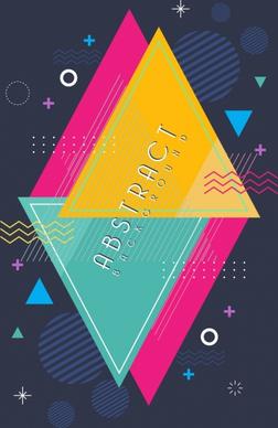 abstract background colorful triangles round decoration