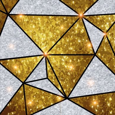 abstract background glittering golden silver polygonal design