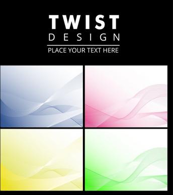 abstract background sets 3d twisted colored lines decor
