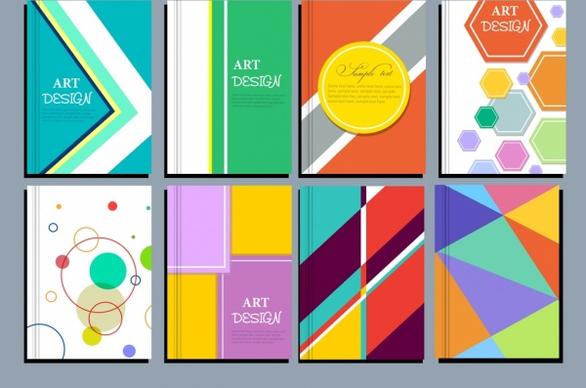 abstract background sets colorful geometric design