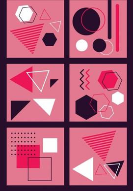 abstract background sets geometric theme pink decor