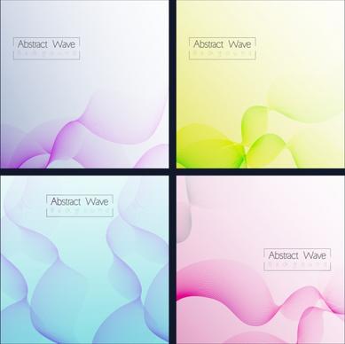 abstract background sets multicolored curved wavy lines