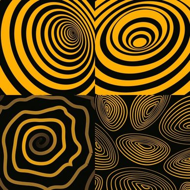 abstract background sets spiral lines yellow black design