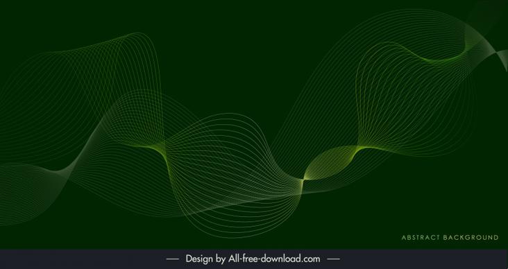 abstract background template 3d dynamic green waving lines