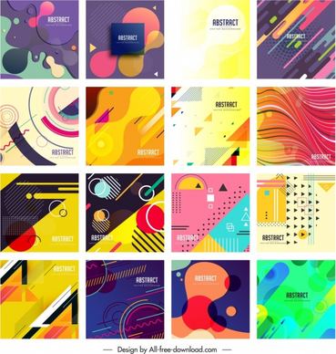 abstract background templates collection colorful modern flat decor