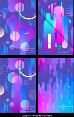 abstract background templates colorful circles melting illusion decor