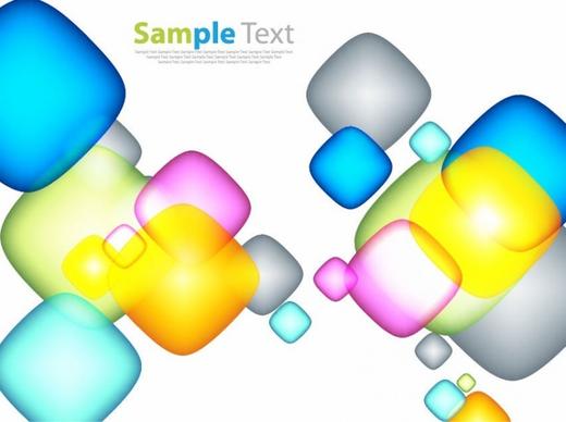 Abstract Background with Transparent Colored Square Vector Graphic