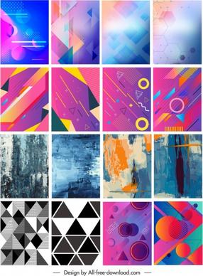 abstract backgrounds collection geometric grunge themes