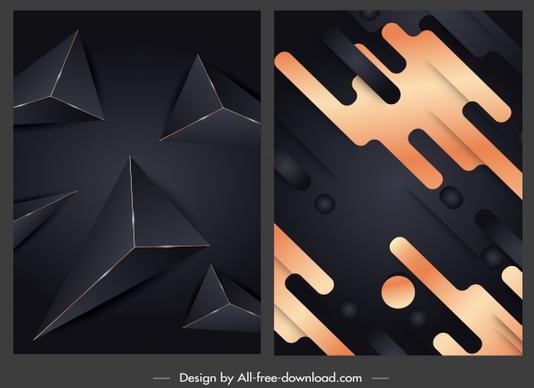 abstract backgrounds geometric decor modern dark design