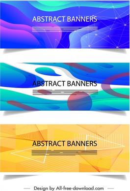 abstract banner templates colorful geometric dynamic decor