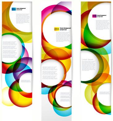 abstract banner with colored circular design vector