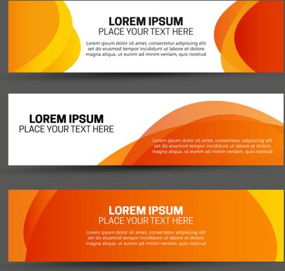abstract banners design on orange background