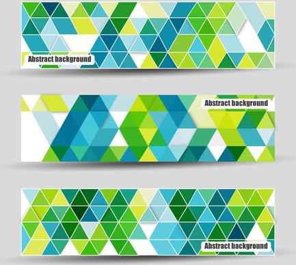 abstract banners design with colorful geometric background