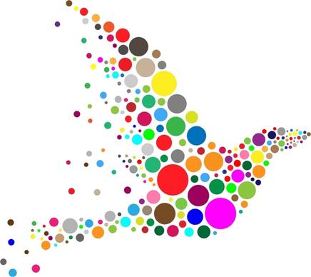abstract bird vector illustration with colorful circles
