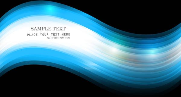 abstract black bright blue business technology wave brochure vector
