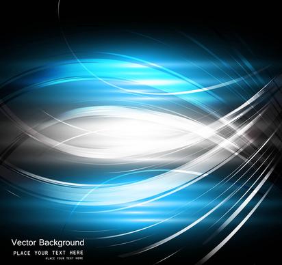 abstract black bright blue business technology wave vector