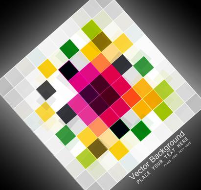 abstract black bright colorful mosaic square circle vector design