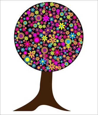 abstract blooming tree vector illustration