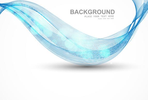 abstract blue business line wave vector whit background illustration