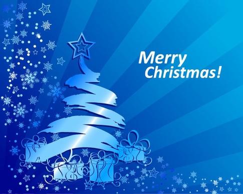Abstract Blue Christmas Background Vector Illustration