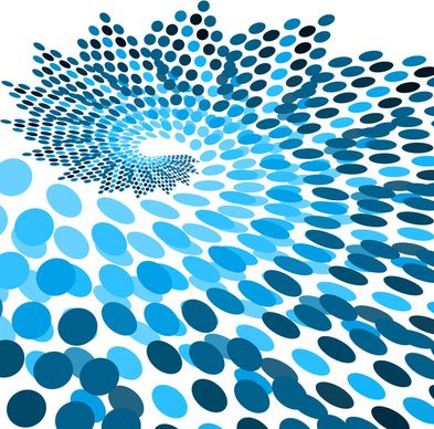 abstract blue circle colorful dotted swirl wave background vector illustration