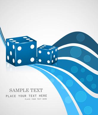abstract blue color dices reflection wave vector design