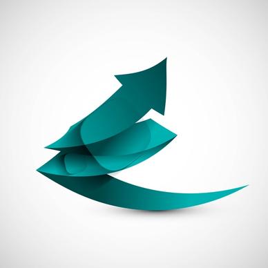 abstract blue colorful 3d arrow illustration vector