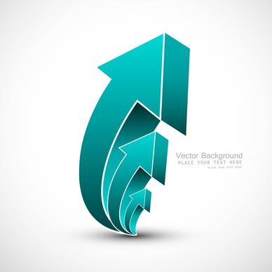 abstract blue colorful 3d arrow vector illustration