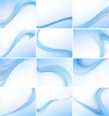 abstract blue colorful business wave vector set design