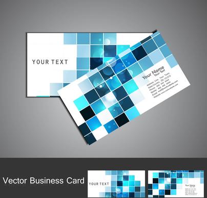 abstract blue colorful mosaic business card set