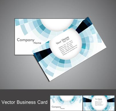 abstract blue colorful mosaic circle business card set vector