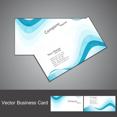 abstract blue colorful stylish wave business card set vector