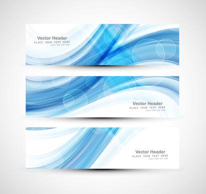 abstract blue colorful website header or banner set vector