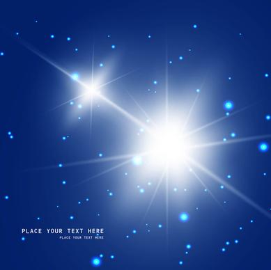 abstract bright blue shiny star background vector