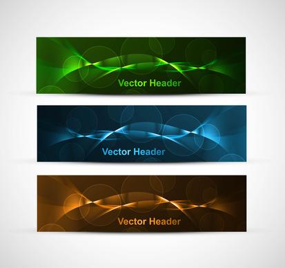 abstract bright colorful website header set vector illustration
