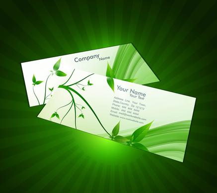 abstract bright green colorful stylish business card vector