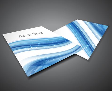 abstract business corporate brochure blue wave vector