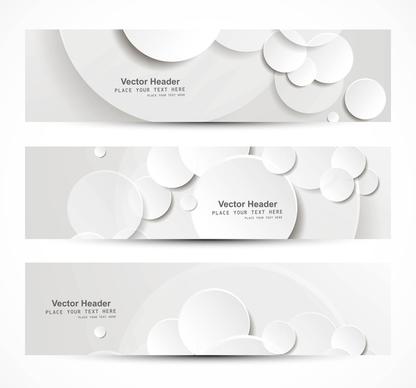 abstract business three gray circle header design vector