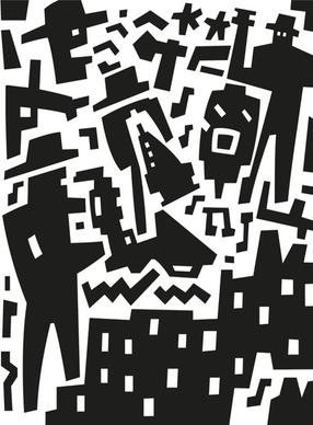 abstract cartoon characters vector