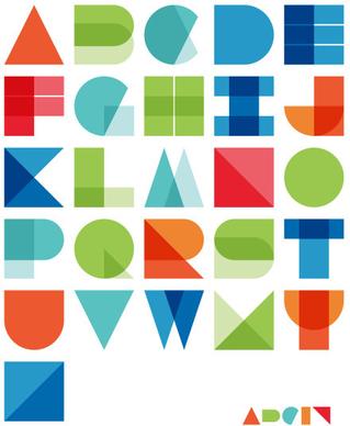 abstract colored alphabet vector